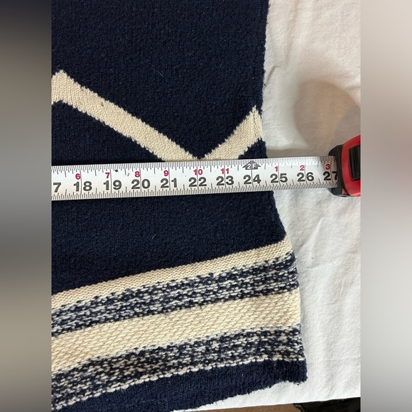 Lauren Ralph Lauren Navy Blue Cream Chevron Wool Blend Sweater Women’s 3X - Picture 9 of 12